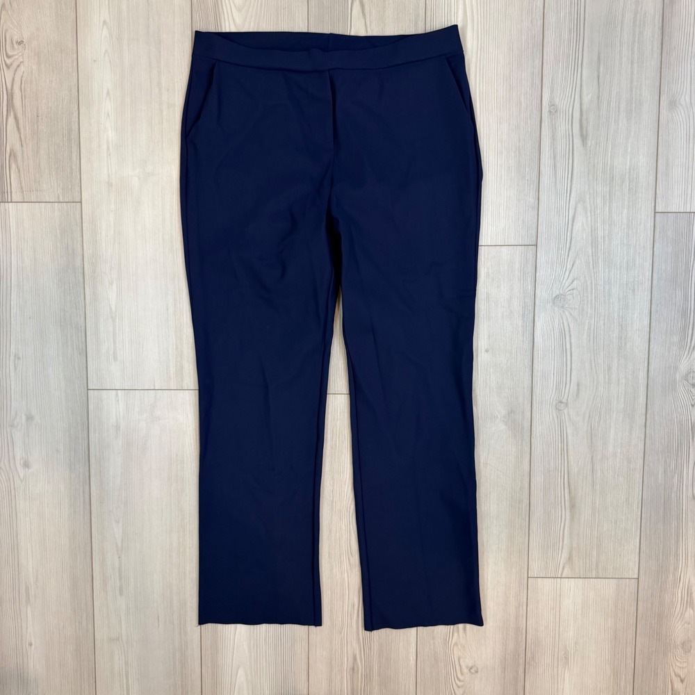 Chiara Boni La Petite Robe Navy Blue Straight Leg Stretch Trousers Italy Size 52